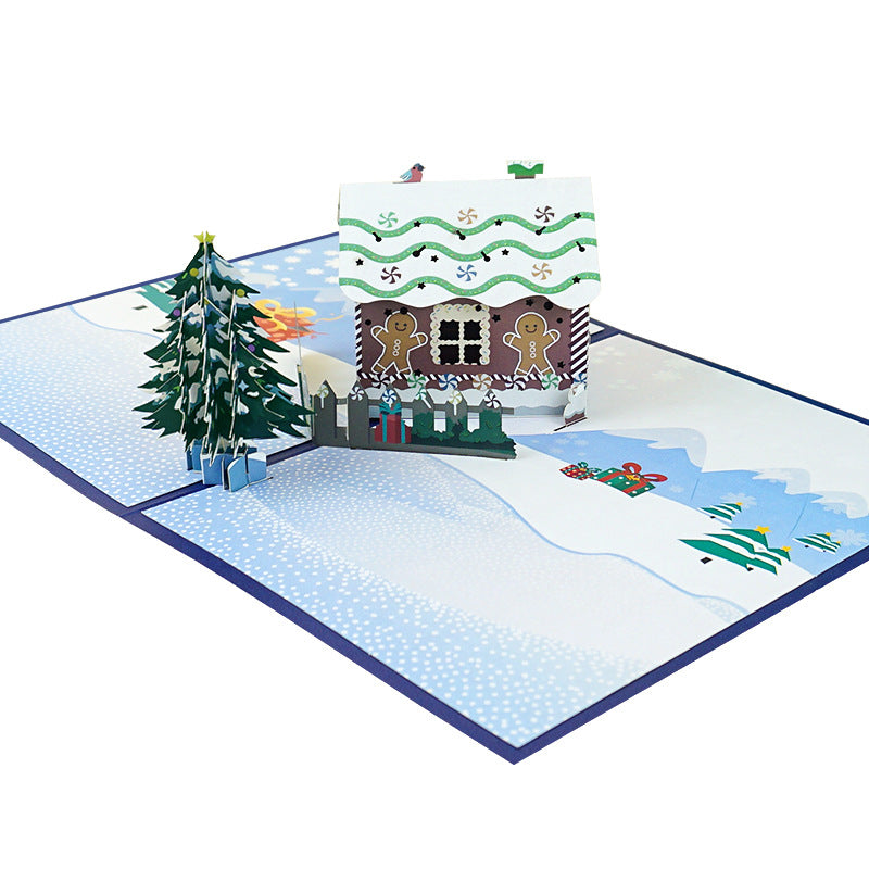 New creative three-dimensional greeting card Christmas gingerbread house ornament holiday greeting card