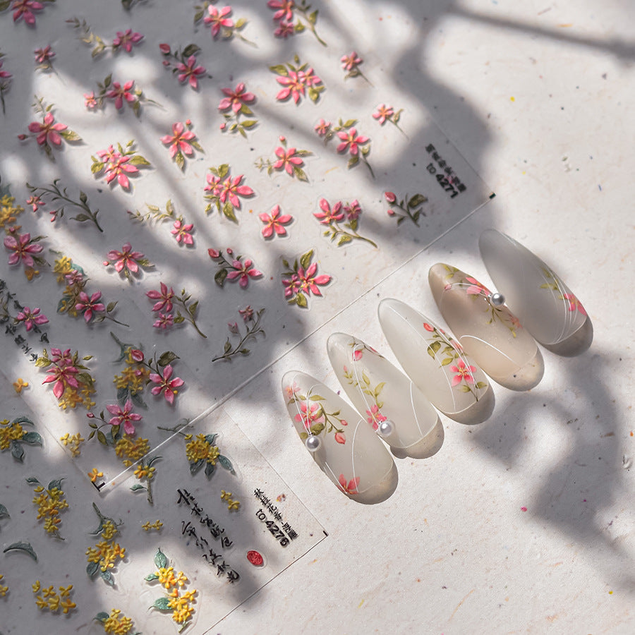 365nails: "Dainty Pink Wildflower" – Nail Art Stickers