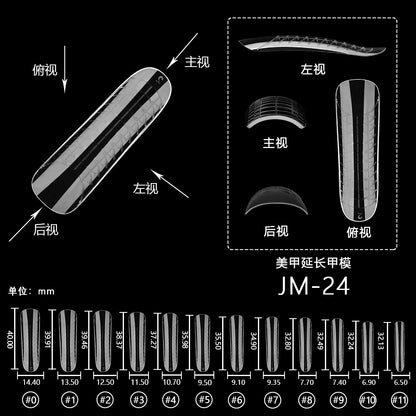 Nail Tips 120 transparent crystal nail molds, boxed with graduated crystal extension nail molds,  rapid phototherapy extension nail molds