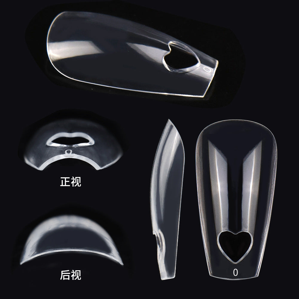 Nail Tips Press on nails pads, love hollow 504 pieces, boxed trapezoidal with holes, fully pasted fake nail transparent nail pads