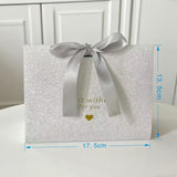 Triangular Foldable Gift Box with Ribbon – One‑Piece Paper Packaging Bag for Accessories