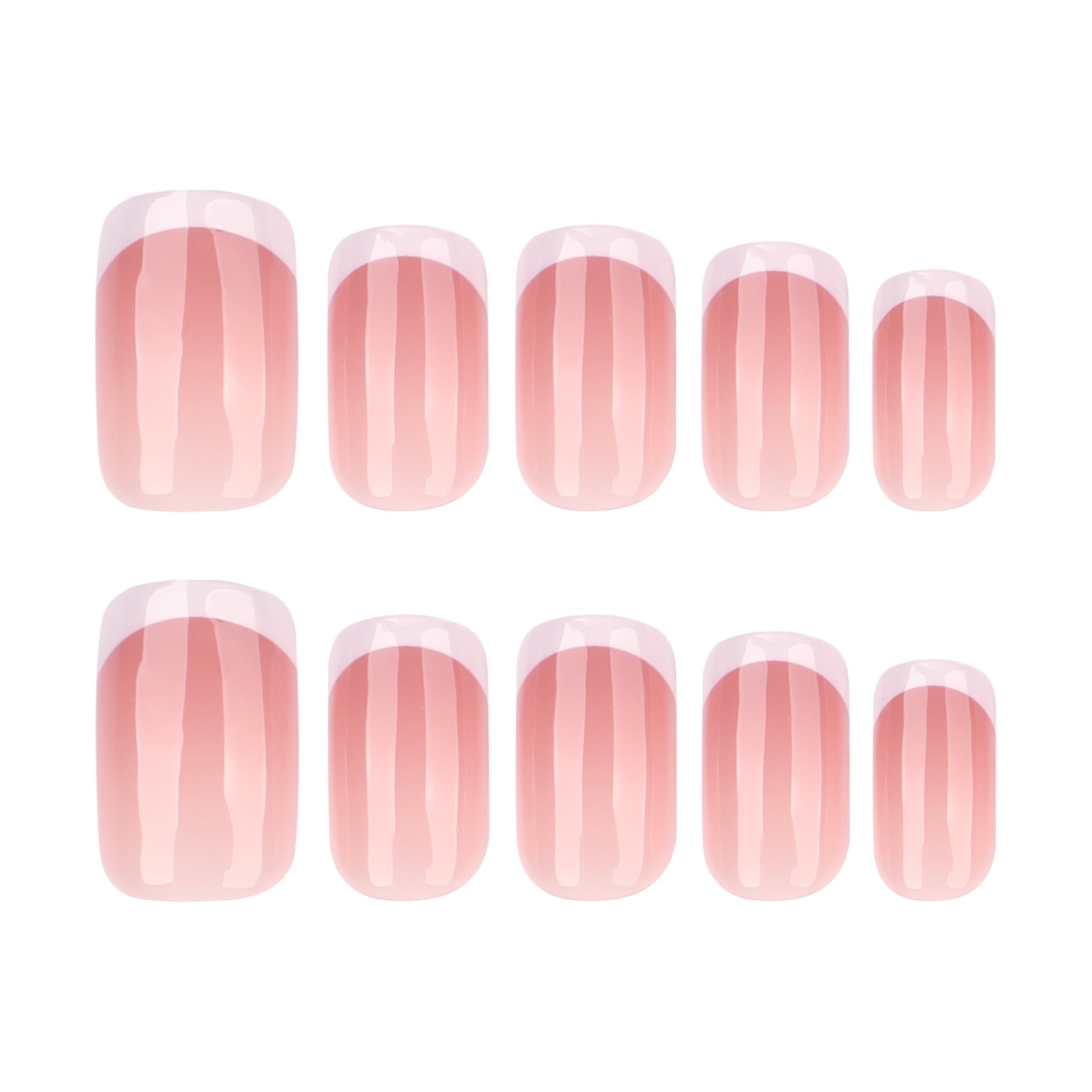 Short square French white explosion press-on nails