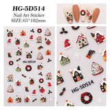 Original Christmas element nail art sticker 5D relief three-dimensional happy Christmas DIY nail sticker jewelry HG model