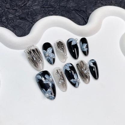 Adesivo de gesso artesanal com cola, pequena flor de pérola, para arte em unhas, cola para unhas, atacado, 365nails