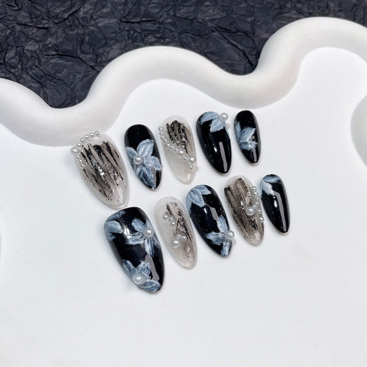 Adesivo de gesso artesanal com cola, pequena flor de pérola, para arte em unhas, cola para unhas, atacado, 365nails