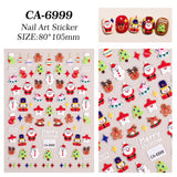 Christmas series nail art sticker 5D relief three-dimensional snowman Christmas tree DIY nail sticker jewelry CA model