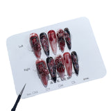Dark Wind Blood Stained Rose Handemade press on nails Niche Premium Finished Nail Patch   Style Nail Art｜365nails