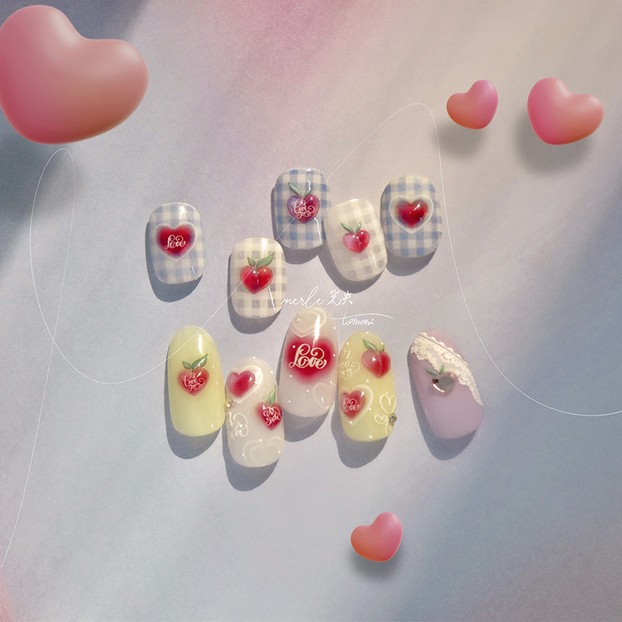 365nails: "holographic crystal heart layered set" – Nail Art Stickers