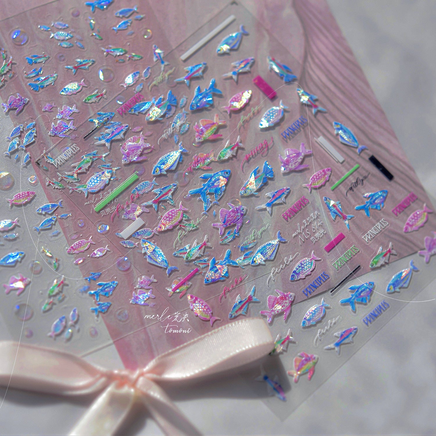 全息魚系列："海洋光暈" – 3D 金屬甲貼