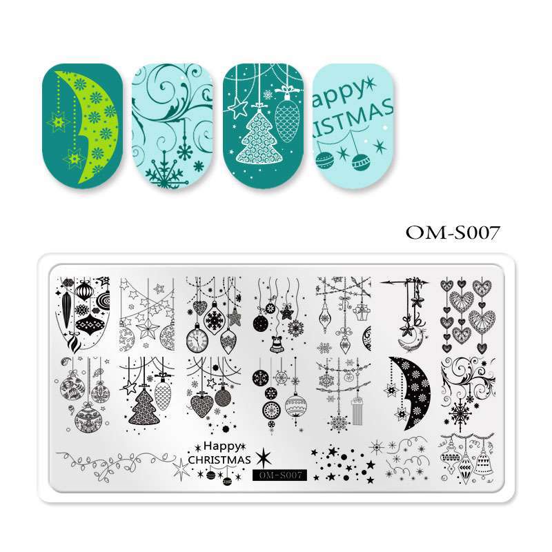Christmas Nail Stamping Plates – Holiday Pattern Steel Templates for DIY Nail Art (MOQ=3)