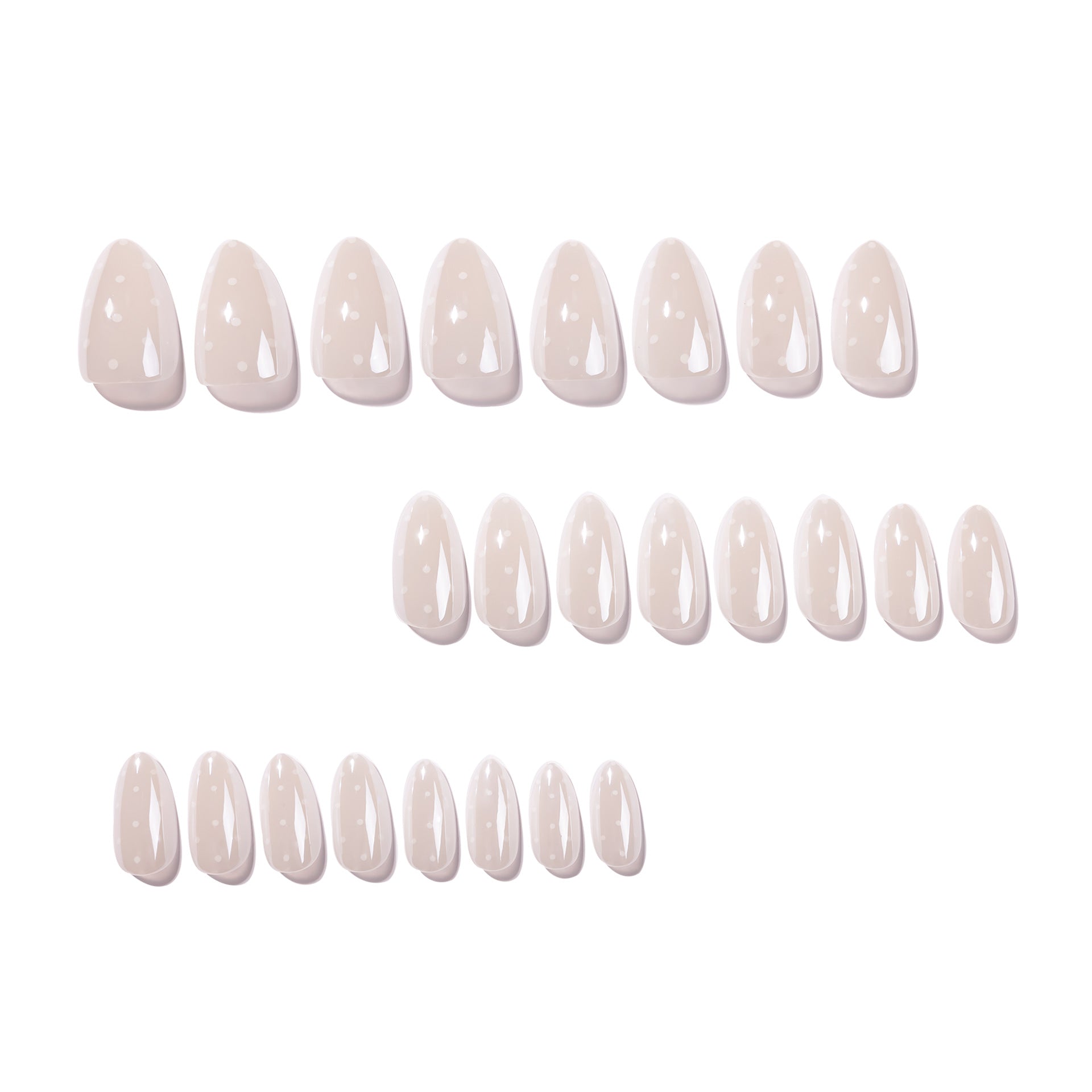 365nails: "White Polka Dot Almond" – Minimalist Press-on Nails