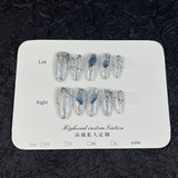 Olho de gato tridimensional irregular metal luz luxo feito à mão armadura estilo ｜365nails