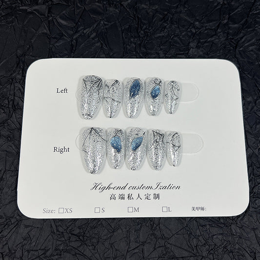 Three-dimensional cat eye irregular metal light luxury handmade armor   style ｜365nails
