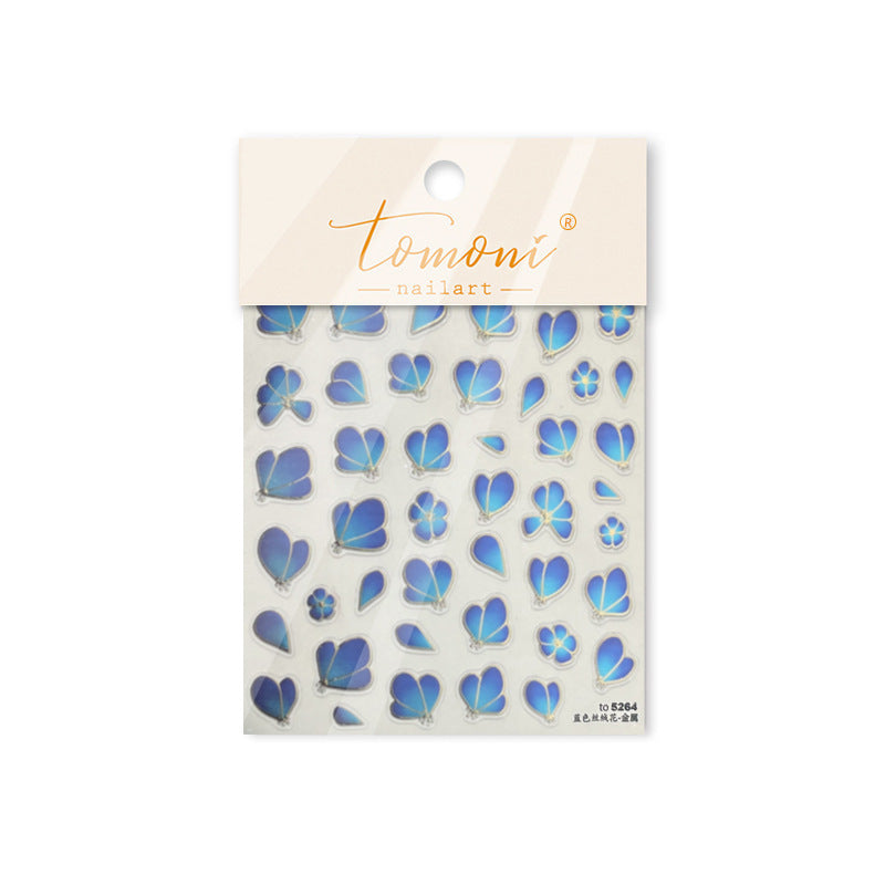 365nails: "Blue Gradient Butterfly Wing" – nail art stickers
