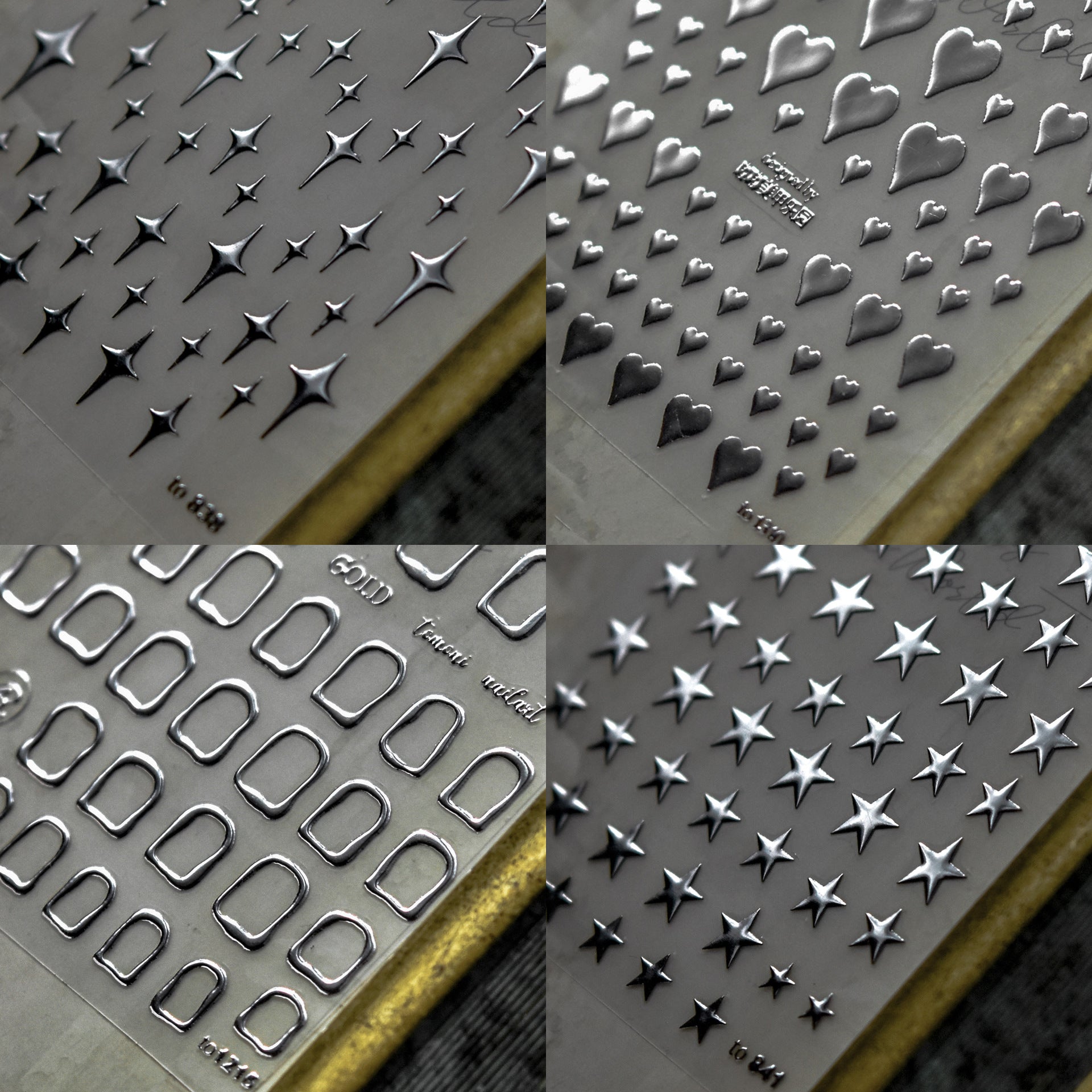 Starry Sky Collection: "Silver Metallic Star" – 3D Embossed Nail Sticker