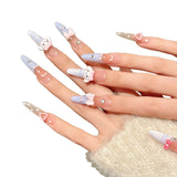 Cute Pastel Bow Cinnamoroll Press On Nails