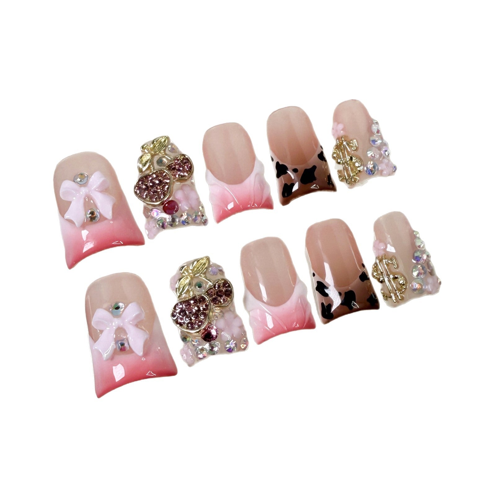 Pistola pulverizadora de uñas con efecto pico de pato, cambio gradual de hielo a través de manicura francesa en relieve, uña extraíble y portátil, totalmente hecha a mano | 365nails