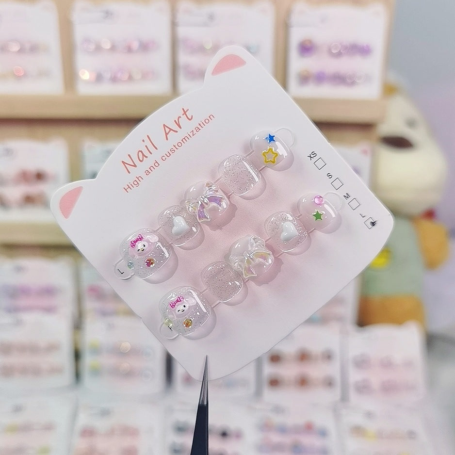 Little Melody Pastel Cute Kids Press On Nails Set