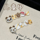 Cute Cartoon Kids Press On Nails Set