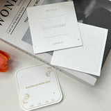 Embossed Rose Cotton Paper Nail Display Card – Elegant Handmade Press-On Nail Packaging