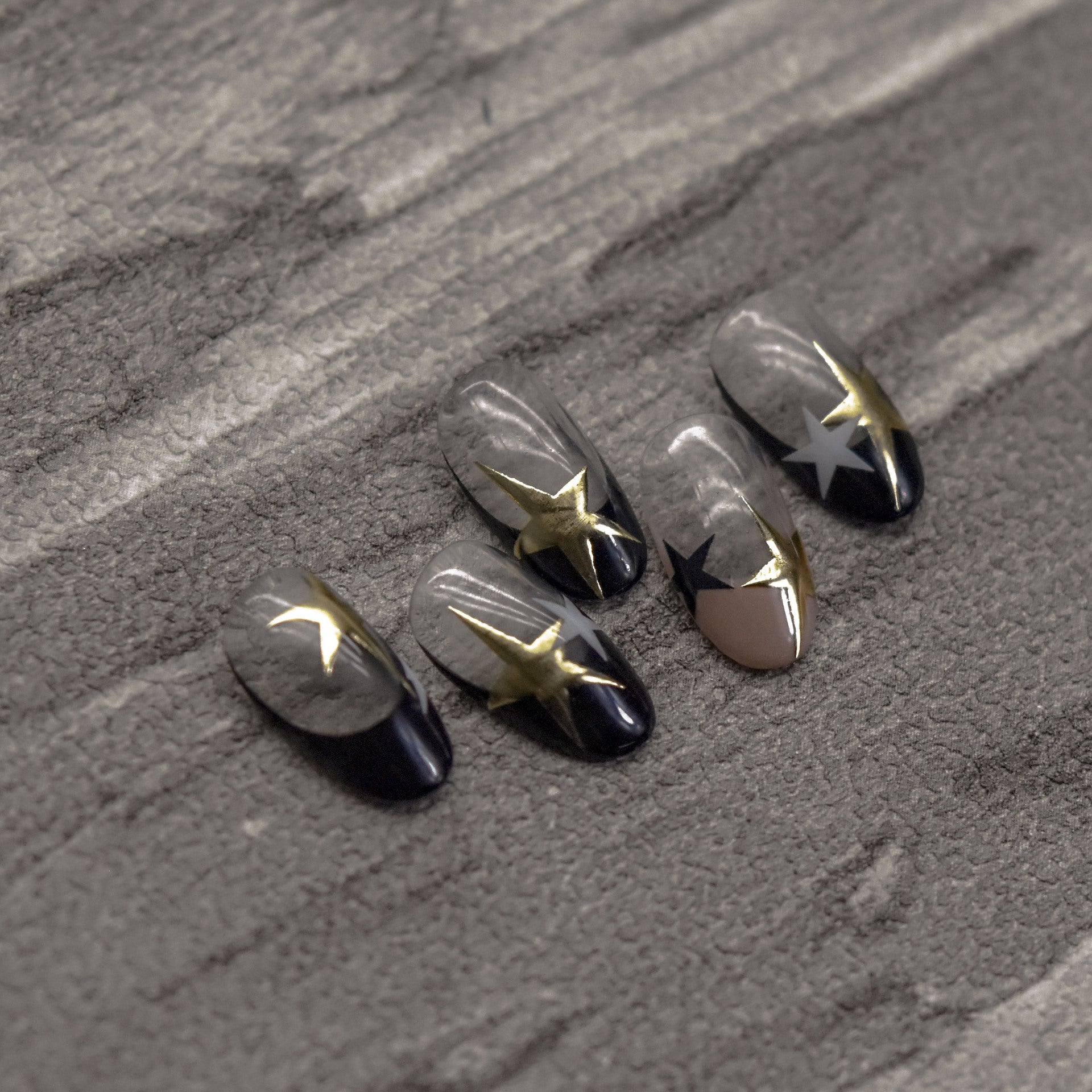 Monochrome Starry – Y2K Cool Nail Art Stickers