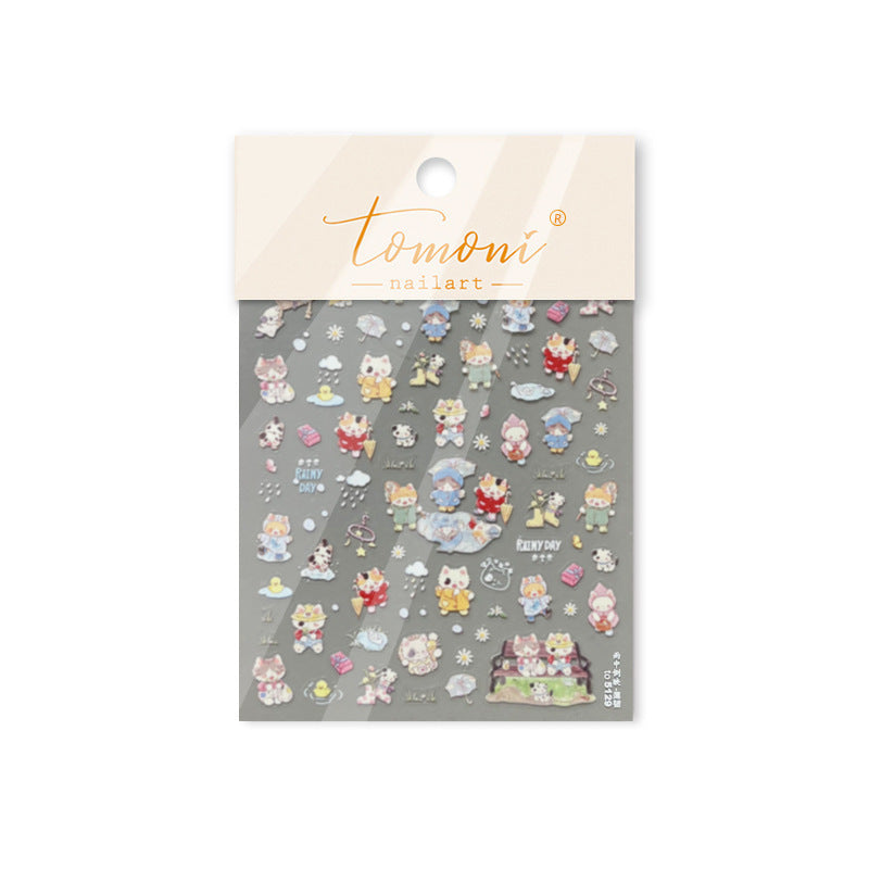 365nails: "Cute Cartoon Cat" – nail art stickers