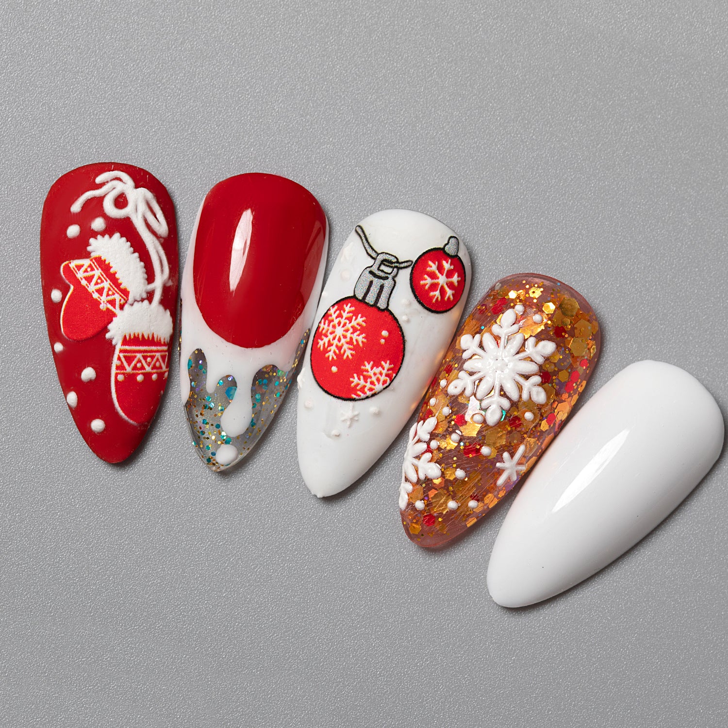 Christmas atmosphere nail art sticker 5D relief three-dimensional Santa Claus Elk nail sticker jewelry HG model