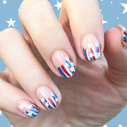 365nails: "Liberty French" – Flag Canton & White French Oval Nails