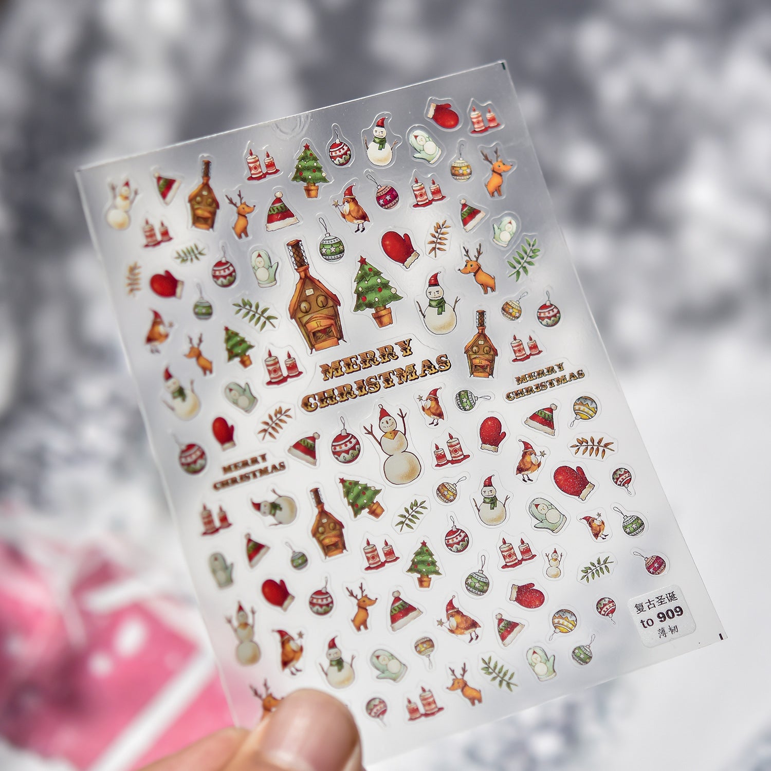Cozy Knitwear: "Winter Warmth" – 5D Embossed Nail Sticker