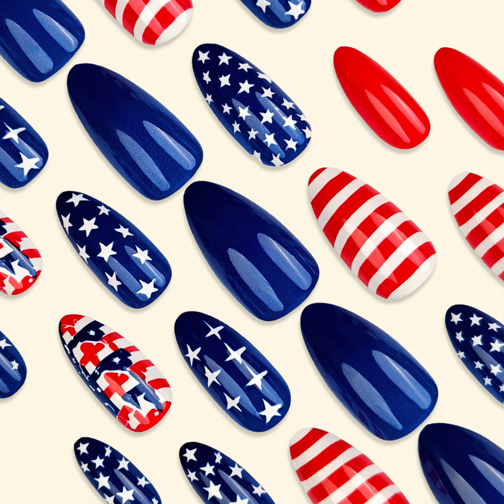 365nails: Independence Day Dazzling Star-Stripes Press-On Nails
