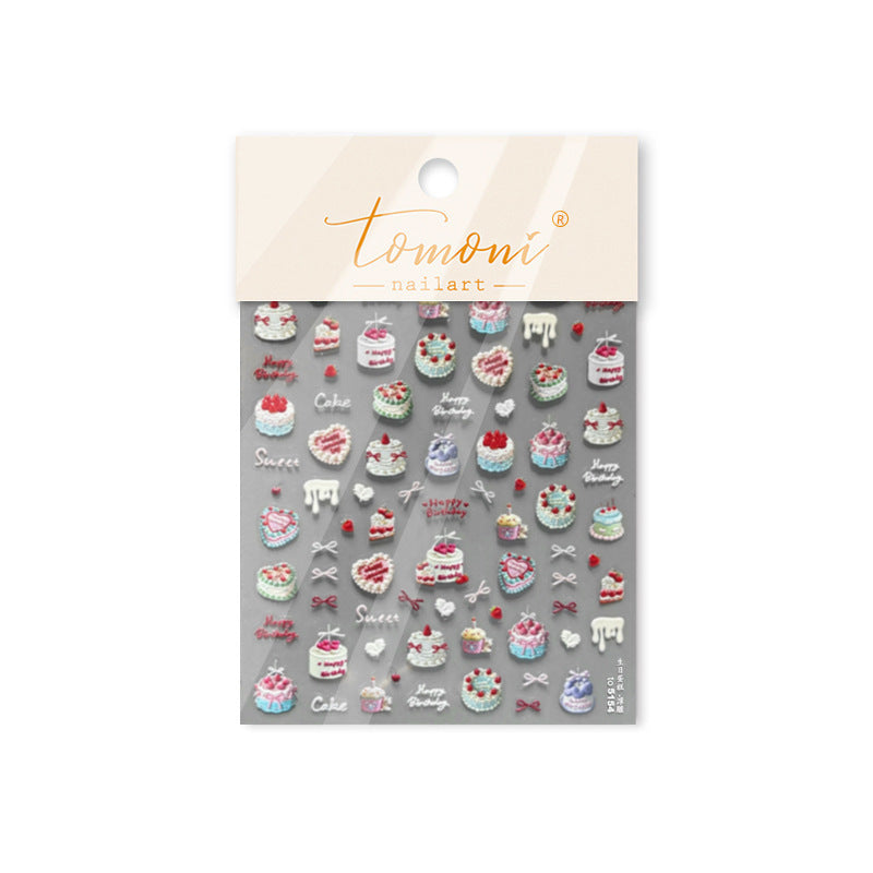 3D Cake Party – Sweet Dessert Nail Art Stickers