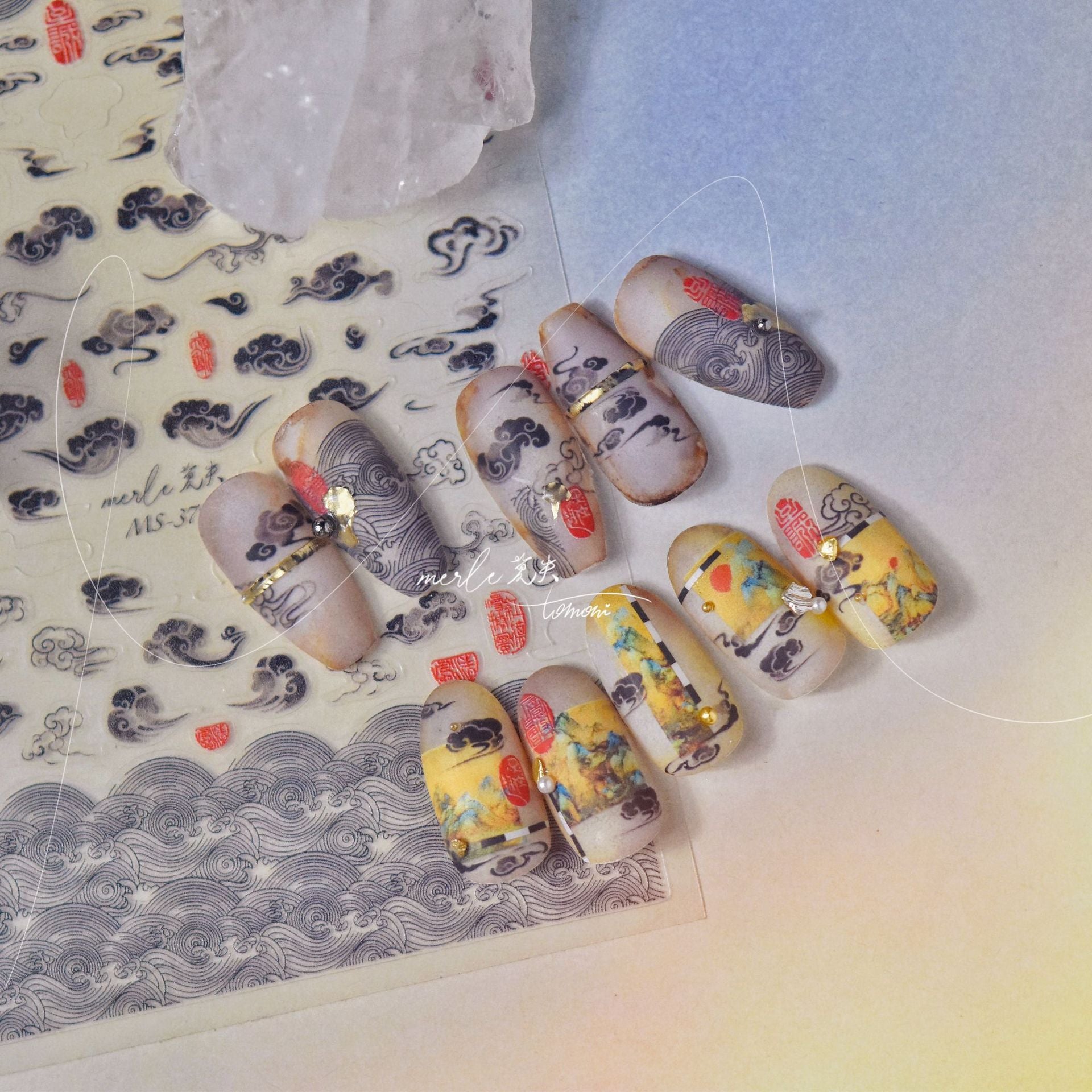 365nails: "paisagem com senhora chinesa antiga" – Adesivos para Unhas