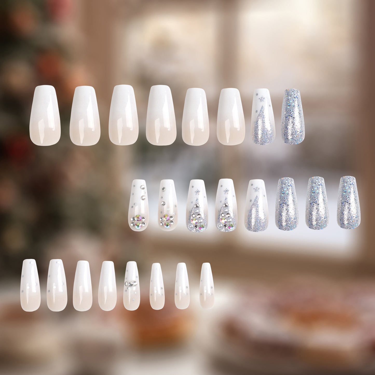 Short fake nail manicure wholesale  hot-selling Christmas nail piece finished product removable wearable nail 24 pieces wholesale｜365nails