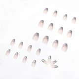 Espejo simple plateado francés corto ballet desgaste uñas arte acabado uñas postizas arte uñas parche uñas parche extraíble｜365nails