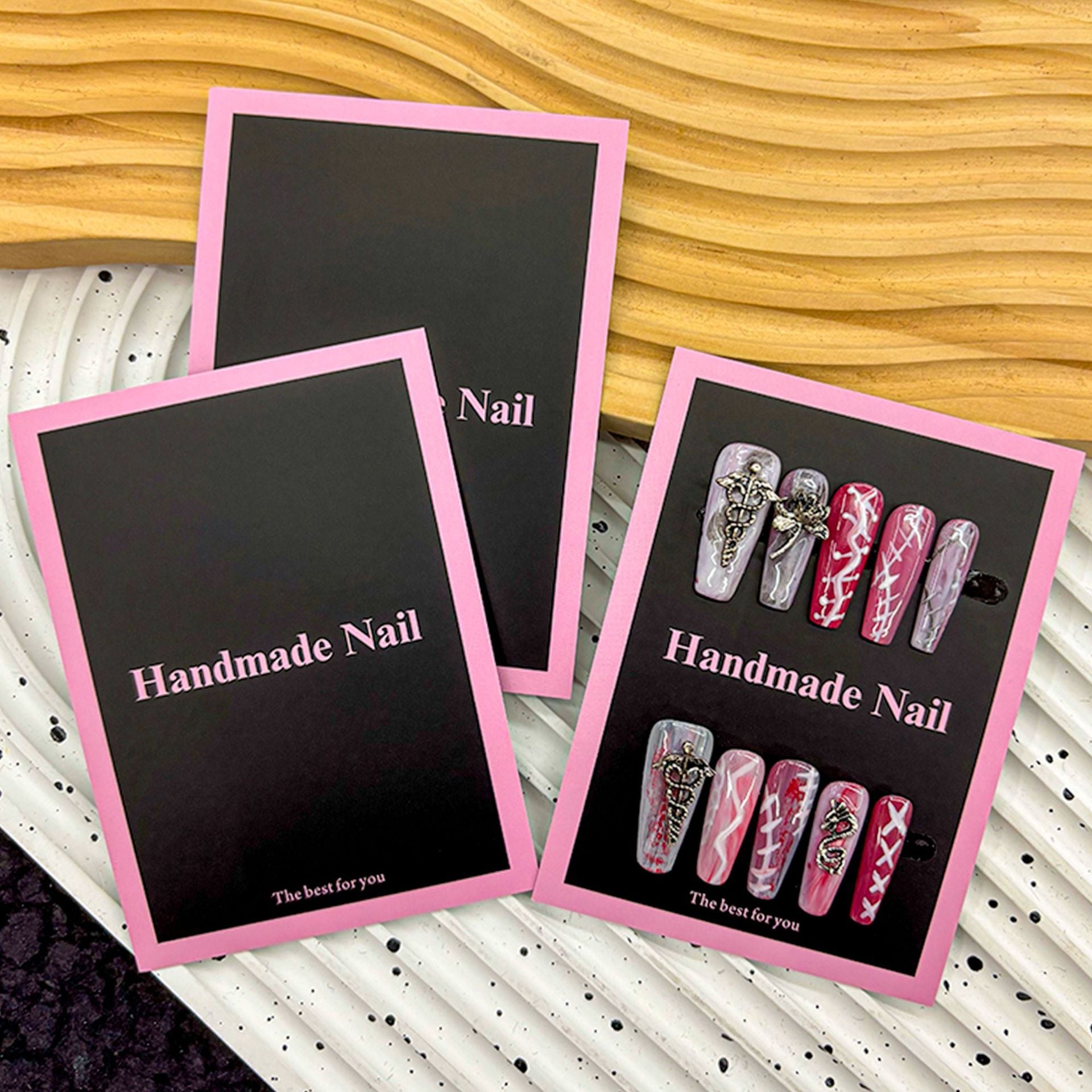 Galaxy Black Display Cards for Press On Nail Collections (MOQ=50)