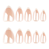 Minimalist French White Coated Short Almonds press-on nails