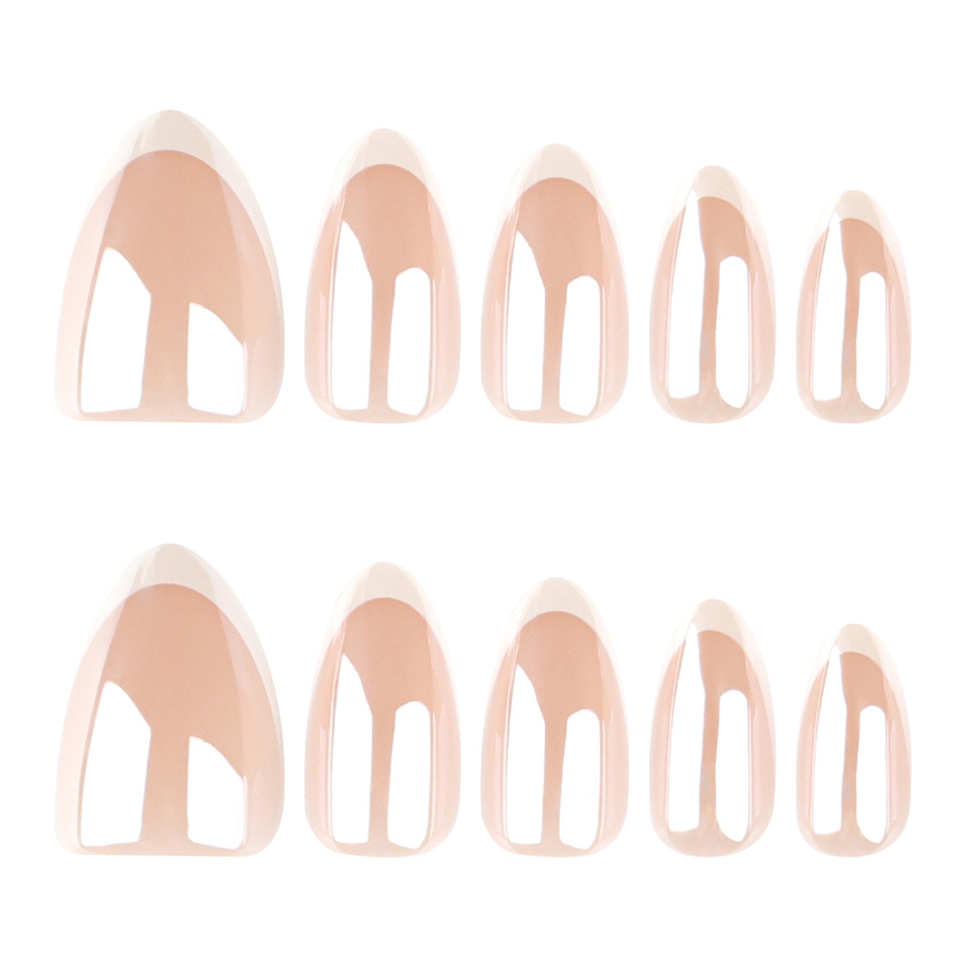 Minimalist French White Coated Short Almonds press-on nails