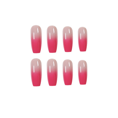 Berry color gradual change long ballet wear nail art finished fake nail nail art patch nail patch removable nail piece｜365nails