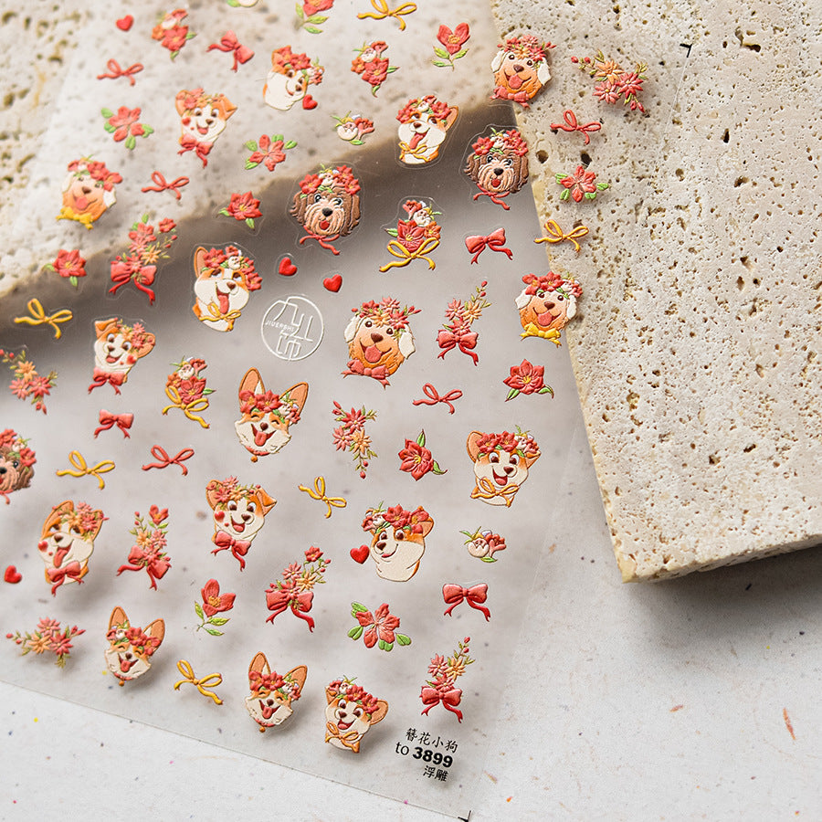 365nails: "Floral Corgi" – nail art stickers