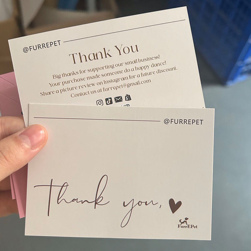 Minimalist Thank‑You Card – English Gratitude Insert for Small Business Packaging