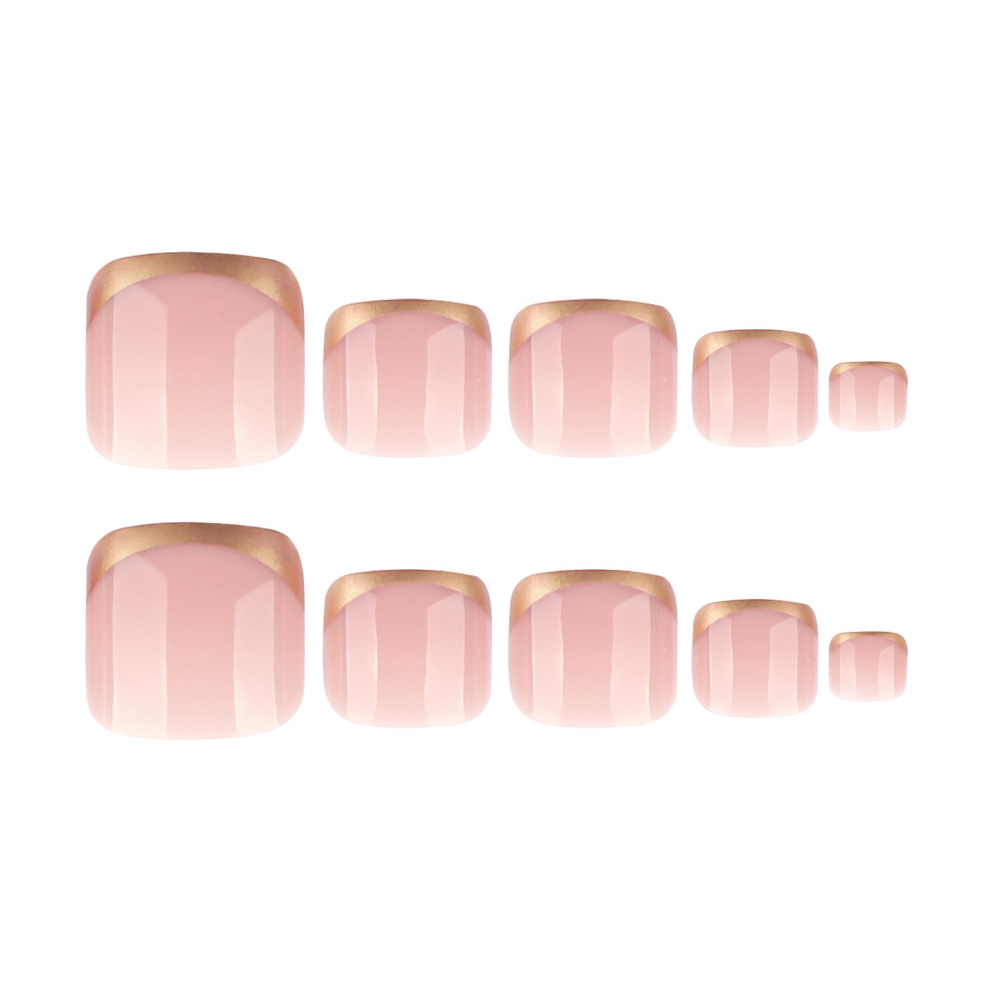 Casual toe nails, short square nails, wearable nails, manicure toes