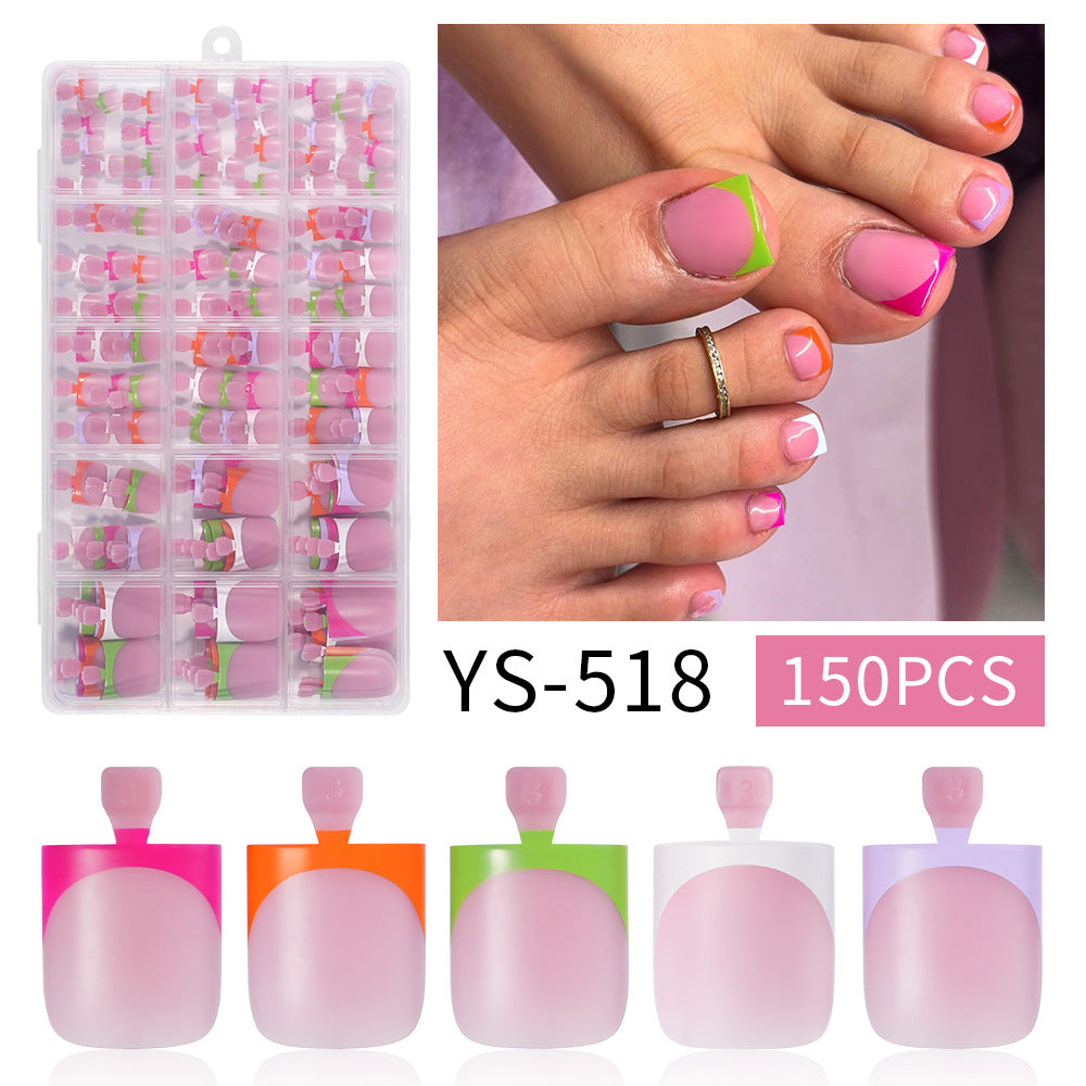 Nail Tips new French press on nails color French nude square toenail patch nail patch 150 pieces in a box