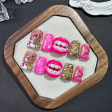 Hot Pink Lips Duckbill Press On Nails