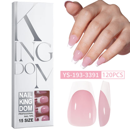 Hot-selling French-style armor, simple spray oil-shiny patch manicure removable trapezoidal nail piece 120 pieces in a box