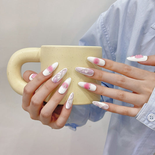 Pure handmade press on nails   nail art fake nails beauty | 365nails