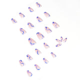 Linha de combinação de cores pop, sensação de pressão nas unhas, arte finalizada, unha postiça, remendo de unha, peça de unha removível｜365nails