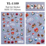 Christmas themed nail art sticker 5D relief three-dimensional cute snowman DIY Christmas nail sticker jewelry YL