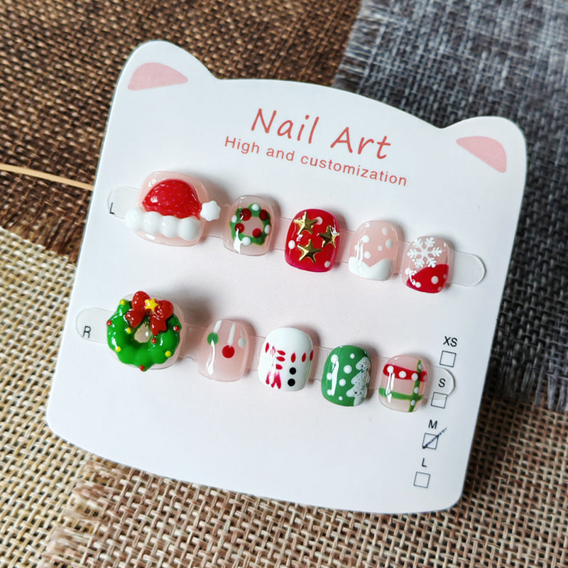 365nails-Christmas Kids Bundle: 6 Styles Mixed – Short Square Kids Nail Art