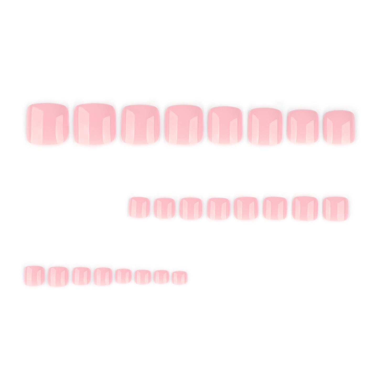 Nude pink solid color short square manicure and pedicure nail chips casual toe nail chips
