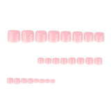 Nude pink solid color short square manicure and pedicure nail chips casual toe nail chips